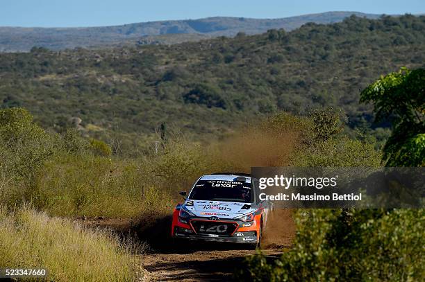 Thierry Neuville of Belgium and Nicolas Gilsoul of Belgium compete in their Hyundai Motorsport WRT Hyundai i20 WRC during Day One of the WRC...