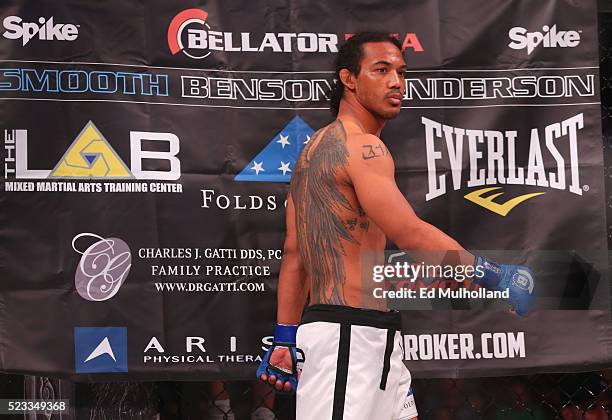 Benson Henderson before his main event bout against Andrey Koreshkov at Mohegan Sun Arena on April 22, 2016 in Uncasville, Connecticut.