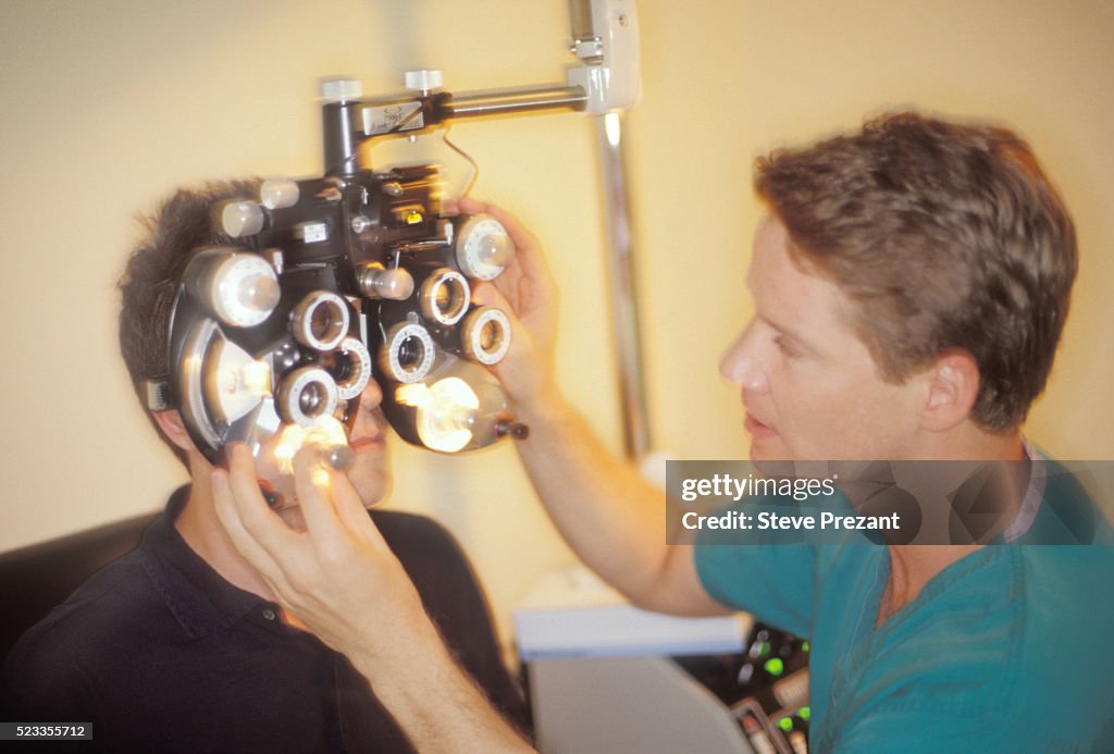 Man Receiving Eye Exam