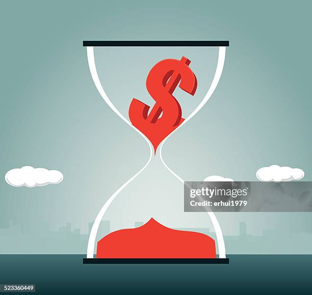 deadline, hourglass, currency - impatient stock illustrations