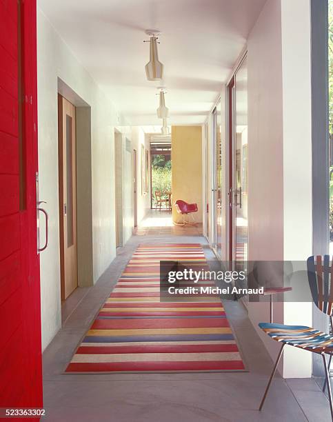 a bright, contemporary california residence - hallway home stock pictures, royalty-free photos & images