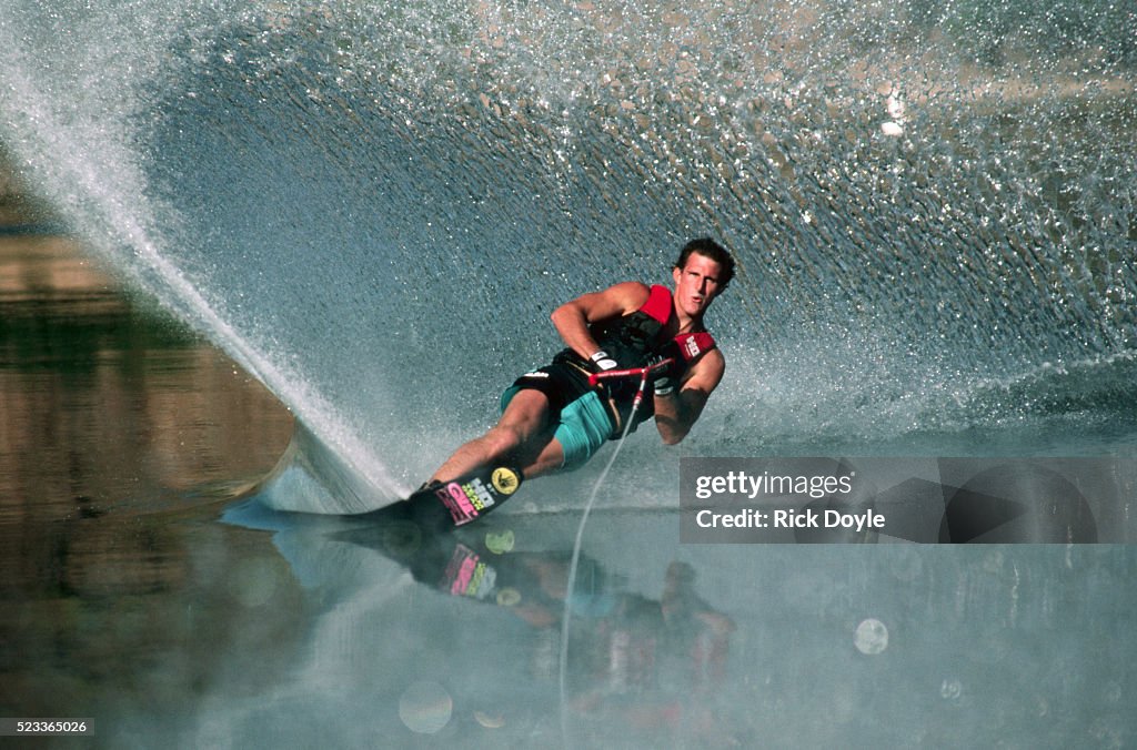 Water Skier in a Slalom Turn