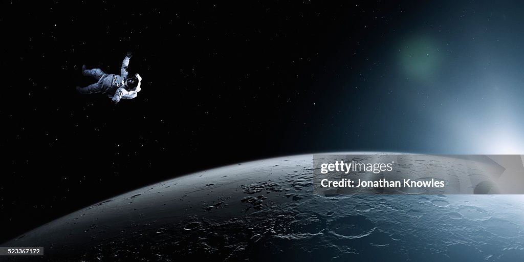 Astronaut floating in space