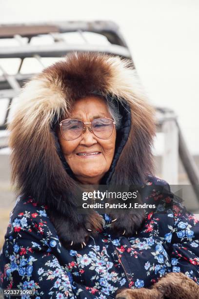alaska elderly native, bertha leavitt - parka stock pictures, royalty-free photos & images