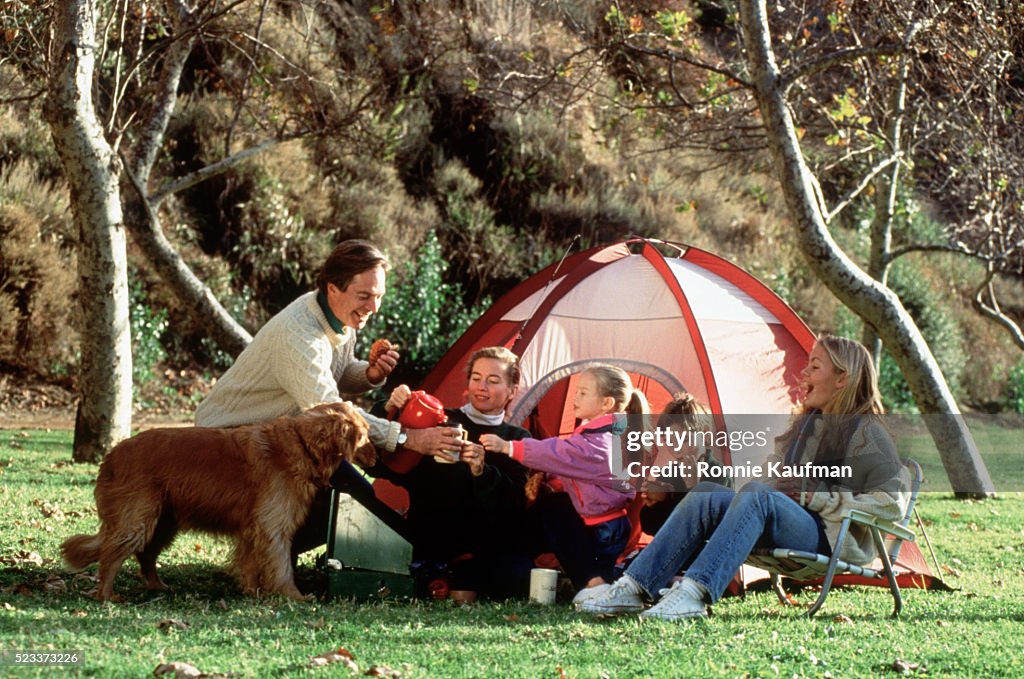 Family on a camping trip