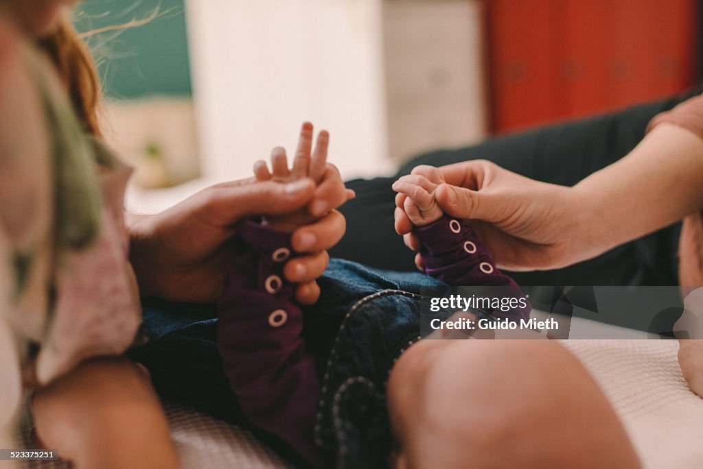 Lesbian couple with baby.