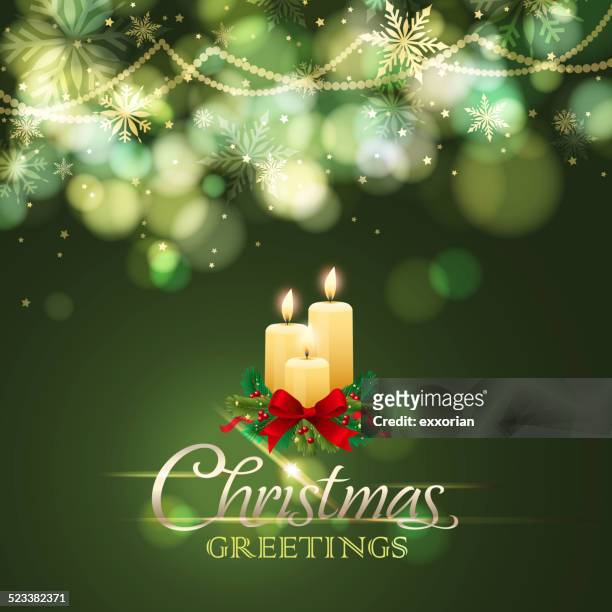 christmas ligths and candles - candle stock illustrations