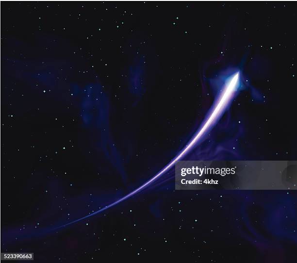 comet shooting star over nebula space stock vector background - nebula 幅插畫檔、美工圖案、卡通及圖標