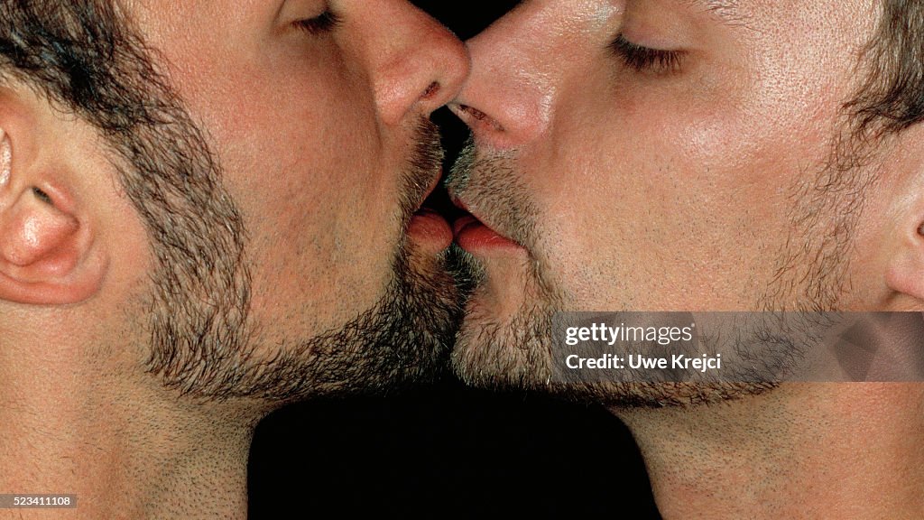 Gay Couple About to Kiss