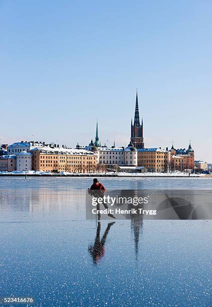 iceskating in stockholm city - stockholm bildbanksfoton och bilder