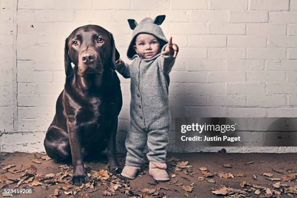 Baby Girl (12-23 months) with Pet Dog