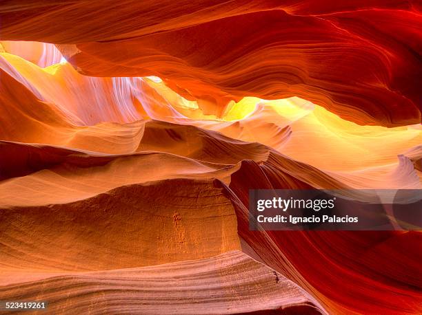 upper antelope slot canyon, arizona - felsformation stock-fotos und bilder