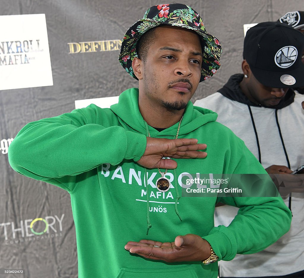 T Roll Rapper Rapper T.I. attends Bankroll Mafia Album Release Party at Top Golf ...