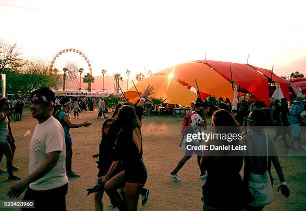 Atmosphere at sunset during day 1 of the 2016 Coachella Valley Music & Arts Festival Weekend 2 at the Empire Polo Club on April 22, 2016 in Indio,...