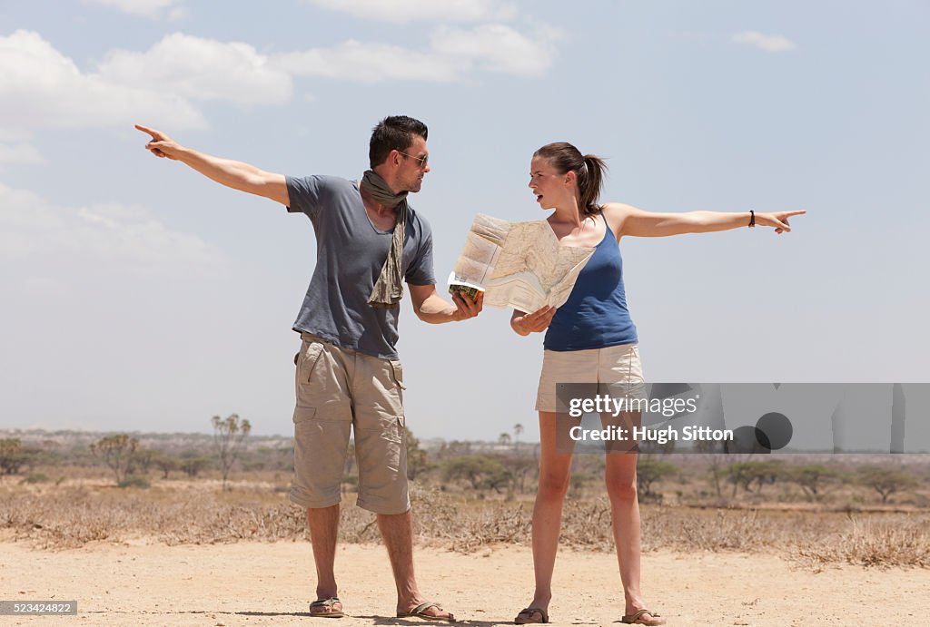 Couple fighting over directions