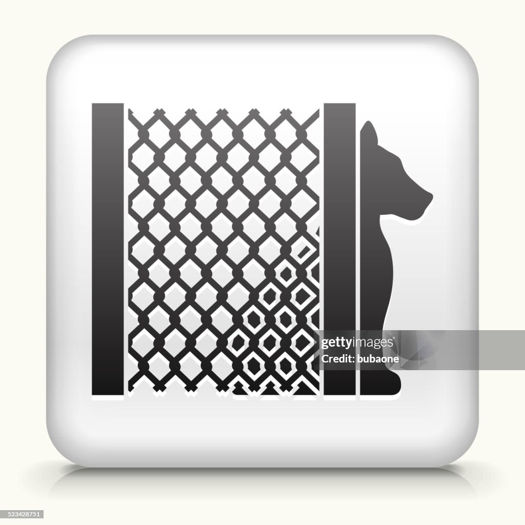 Bouton carré avec les animaux derrière Cage