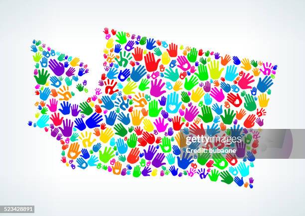 washington on hands pattern white background - george washington stock illustrations