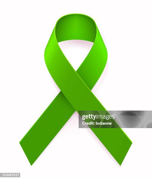 green awareness ribbon - bipolar disorder stock illustrations