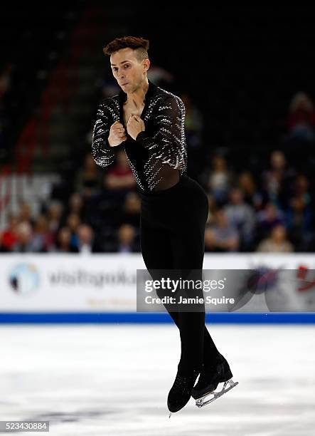 Adam Rippon of Team North America competes in the Men's Singles Short Program on day 1 of the KOSE Team Challenge at Spokane Arena on April 22, 2016...