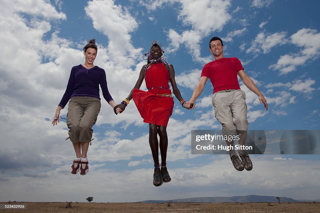 Couple with tribesperson