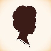 Retro woman head silhouette