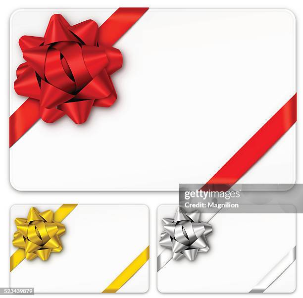 gift cards with bows - present bow stock illustrations