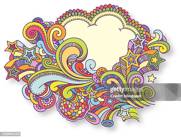 doodle design - trippy swirl stock illustrations