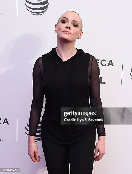 Actress Rose McGowan attends "SHOT! The Psycho-Spiritual Mantra Of Rock" Screening during 2016 Tribeca Film Festival on April 22, 2016 in New York...