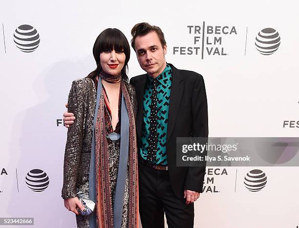 Karen O and director Barnaby Clay attends "SHOT! The Psycho-Spiritual Mantra Of Rock" Screening during 2016 Tribeca Film Festival on April 22, 2016...