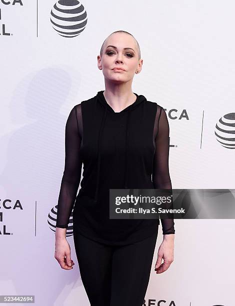 Actress Rose McGowan attends "SHOT! The Psycho-Spiritual Mantra Of Rock" Screening during 2016 Tribeca Film Festival on April 22, 2016 in New York...