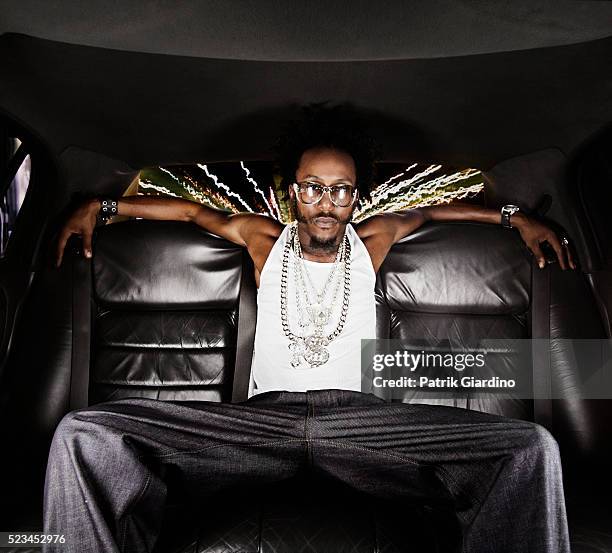 man relaxing in backseat of limo - limousine ストックフォトと画像