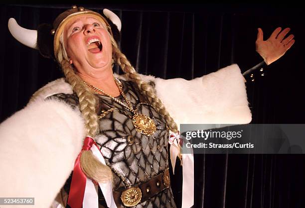 viking opera singer - fat woman funny stockfoto's en -beelden