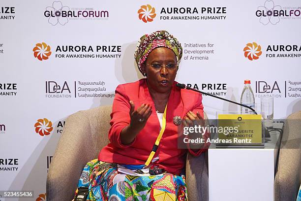 Founder, Maison Shalom and Aurora Prize Finalist Marguerite Barankitse during the Aurora Dialogues, a series of discussions between leading...