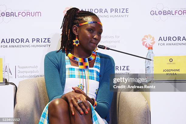 Founder and Executive Director, Samburu Girls Foundation Dr. Josephine Kulea during the Aurora Dialogues, a series of discussions between leading...