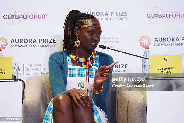 Founder and Executive Director, Samburu Girls Foundation Dr. Josephine Kulea during the Aurora Dialogues, a series of discussions between leading...