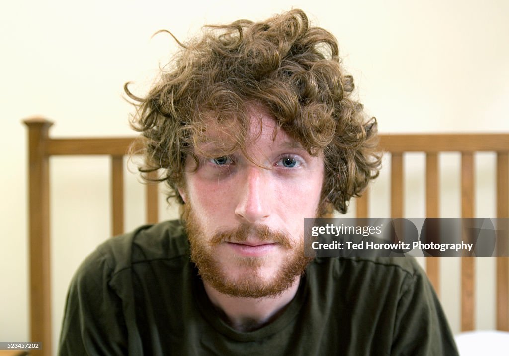 Man with Beard and Disheveled Hair