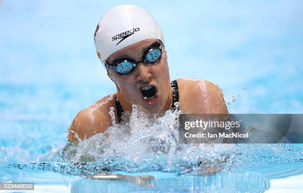 Claire Cashmore of Great Britain competes in the Women's MC 100m Breaststroke heats during Day One of British Para-Swimming International Meet at...