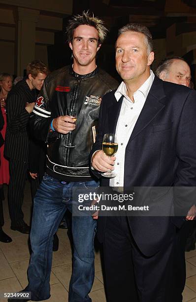 Cricket player Kevin Pietersen and former cricket player Ian Botham attend the Book Launch Party for Piers Morgan's memoirs, entitled "The Insider",...