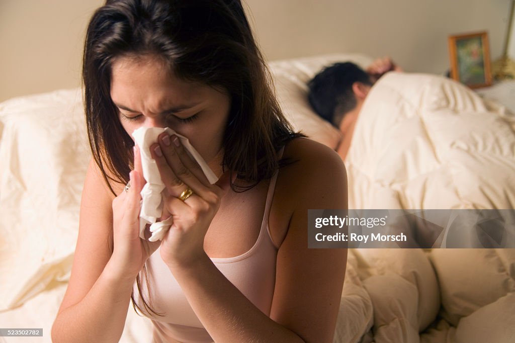 Young Woman Unable to Sleep