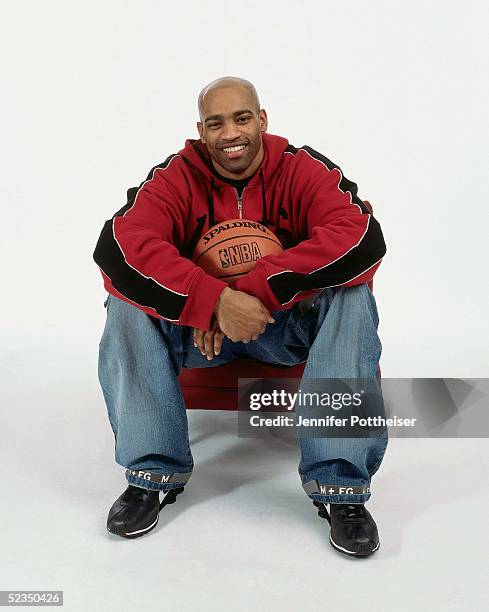 Vince Carter poses for a photo during the 2005 NBA All-Star Media Availability portrait session on February 18, 2005 at The Westin Hotel in Dever,...