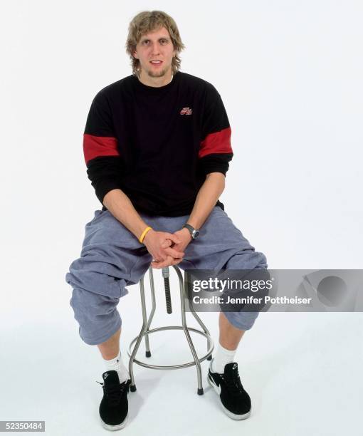 Dirk Nowitzki poses for a photo during the 2005 NBA All-Star Media Availability portrait session on February 18, 2005 at The Westin Hotel in Dever,...