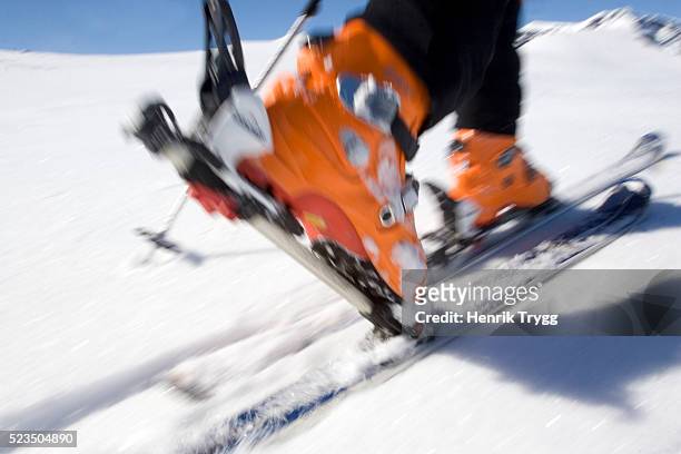 alpine touring ski boots and skis - ski boot stock pictures, royalty-free photos & images