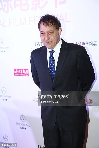 Director Sam Raimi arrives at the red carpet of the closing ceremony of 2016 Beijing International Film Festival in Yanxi Lake on April 23, 2016 in...