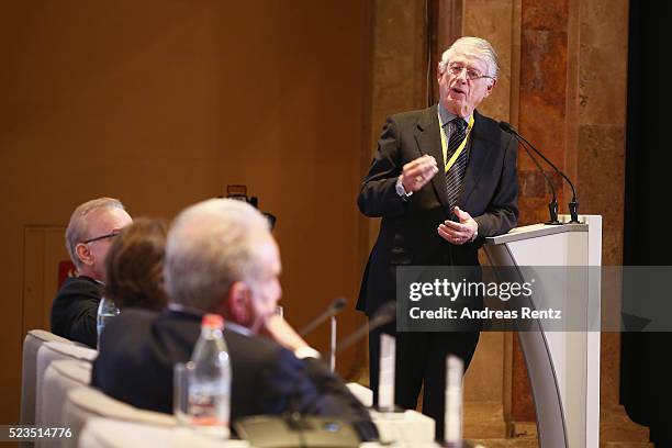 Journalist Ted Koppel during the Aurora Dialogues, a series of discussions between leading humanitarians at the Matenadaran, part of the weekend of...