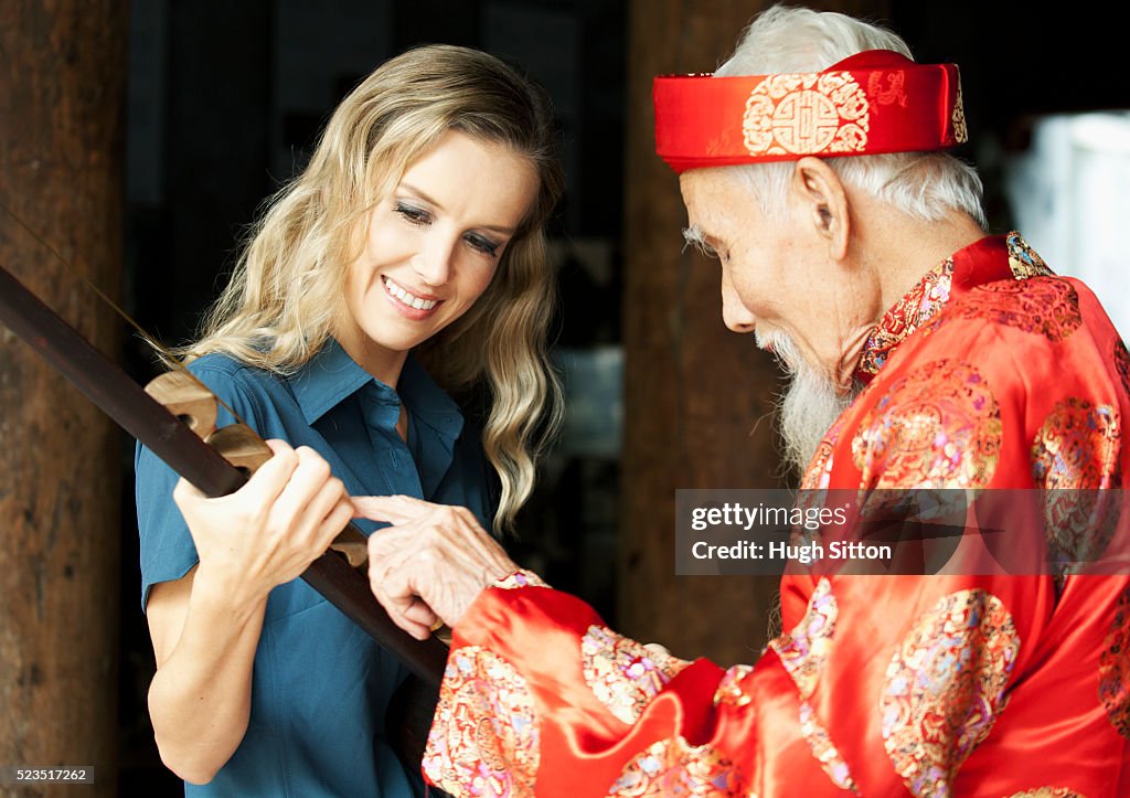 Tourist couple travelling in Vietnam