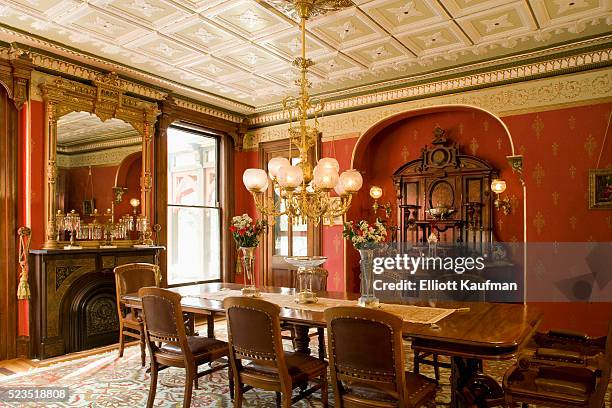 the dining room at the pines inn - victorian style room stock pictures, royalty-free photos & images
