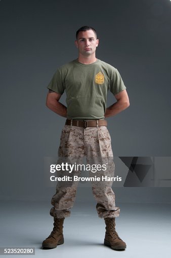 Studio portrait of United States Marine Corps soldier Studio portrait of United States Marine Corps soldier
