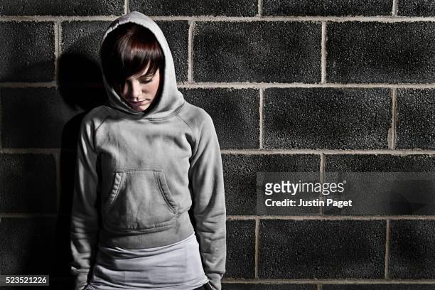 sad teenage girl - gangster girl stock pictures, royalty-free photos & images