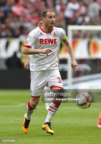 Matthias Lehmann of Cologne controls the ball during the Bundesliga match between 1. FC Koeln and SV Darmstadt 98 at RheinEnergieStadion on April 23,...