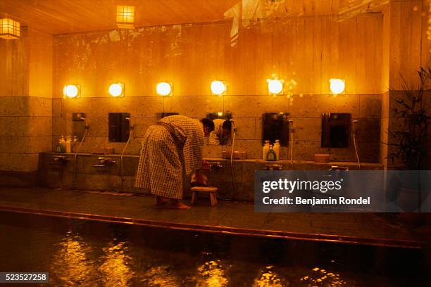 japanese bathhouse - bathhouse stock pictures, royalty-free photos & images